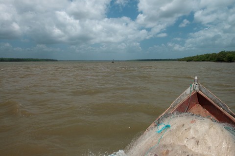 Rio Gurupi. À esquerda, o Maranhão; à direita, o Pará