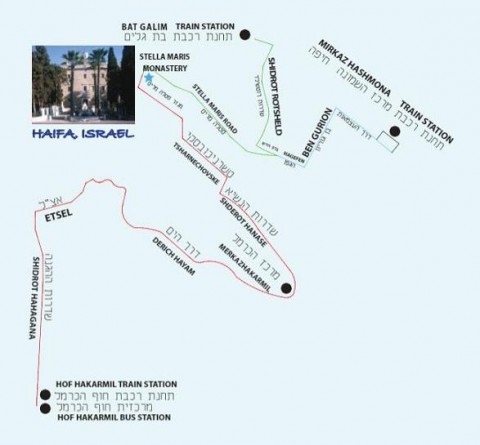 Localização do Mosteiro Stella Maris.
