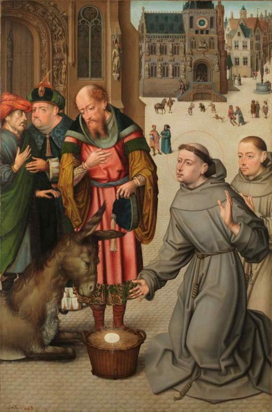 Santo Antonio e o milagre da mula que adorou o Santíssimo Sacramento, anônimo, Museu do Prado.