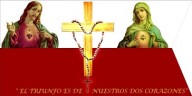 Corações de Jesus e de Maria: Amado Povo, levai sempre convosco o Estandarte Mariano de Nossos Dois Corações junto a vosso peito, porque é poderosa armadura de proteção para o combate espiritual e para os dias de grande tribulação que estão chegando 