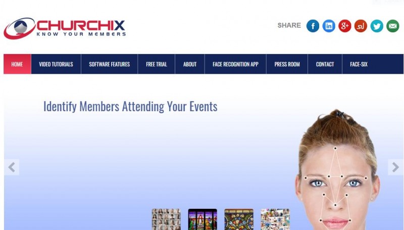 Site da ChurchIX apresenta ferramenta de reconhecimento facial para igrejas. %u201CConheça seus membros%u201D.