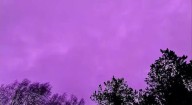 Céu roxo visto na Dinamarca