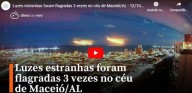 Luzes estranhas foram flagradas 3 vezes no céu de Maceió/AL (vídeo)