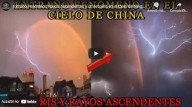 Estranhos fenômenos: raios ascendentes e um arco íris no céu de Ningbo, Zhejiang, China (vídeo)